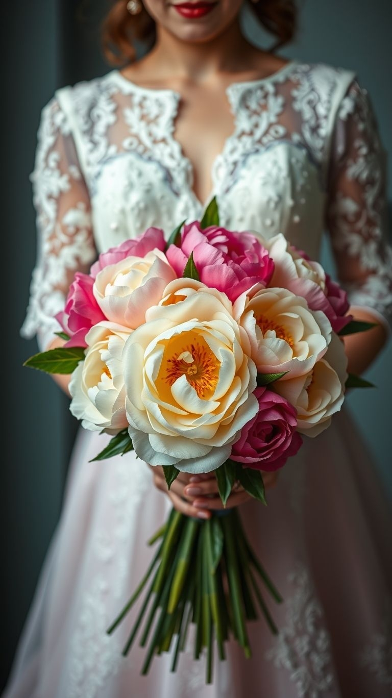 80+ Bouquet Ideas: Stunning Floral Wonders | Pocoko These peonies didn’t come to play. Flirty petals, full-bodied shape, and enough swoon factor to make your photographer cry (in a good way).