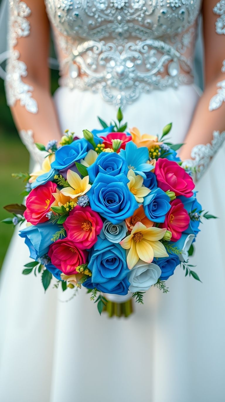 80+ Bouquet Ideas: Stunning Floral Wonders | Pocoko Chaos never looked so classy—this bouquet blends color like your heart picked each shade. Roses, ranunculus, and unexpected pops make it the rebel of romance.