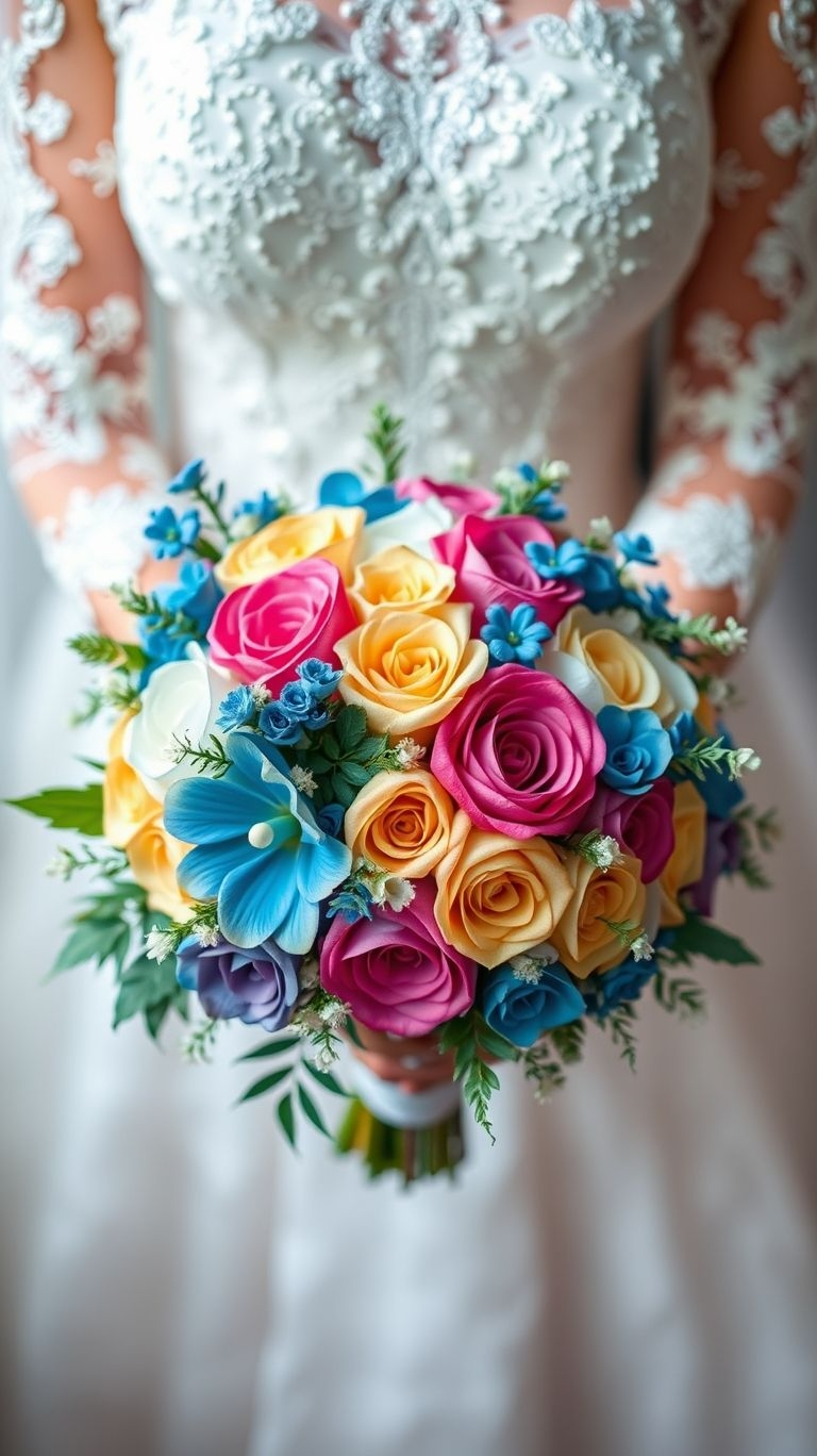 80+ Bouquet Ideas: Stunning Floral Wonders | Pocoko Florals with commitment issues? Not here. This color-mix bouquet shows roses how to mingle with flair—and still RSVP to love.