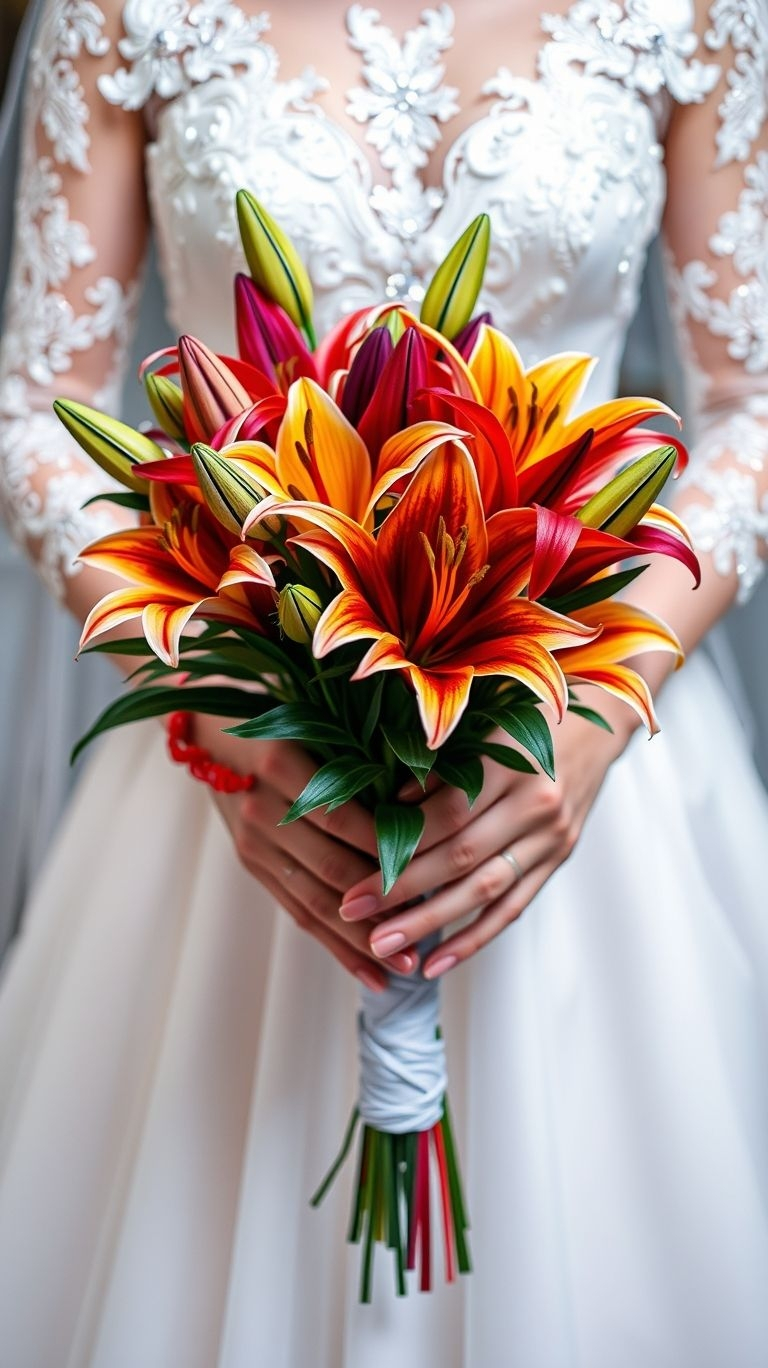 80+ Bouquet Ideas: Stunning Floral Wonders | Pocoko Lilies: the plot twist your bouquet didn’t know it needed. Pair with soft roses or bold peonies and let elegance do the talking.