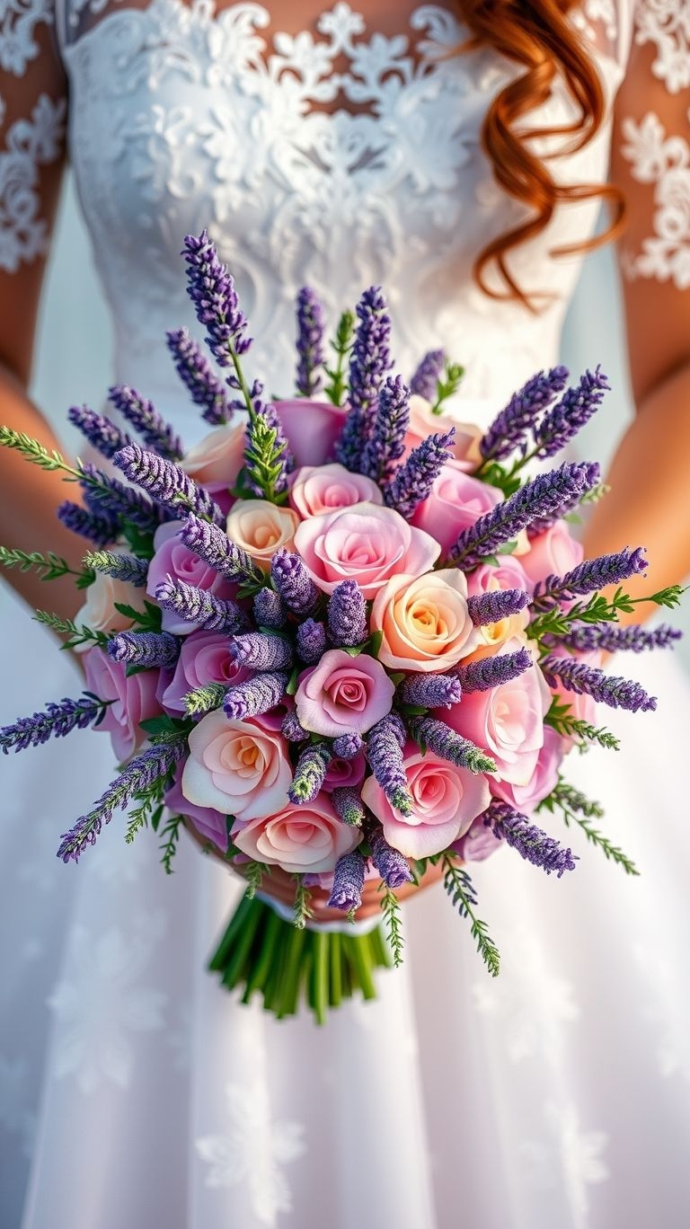 80+ Bouquet Ideas: Stunning Floral Wonders | Pocoko Lavender sprigs aren’t just accents—they’re mood lighting for your bouquet. This floral mix blends charm, calm, and just a hint of mischief.