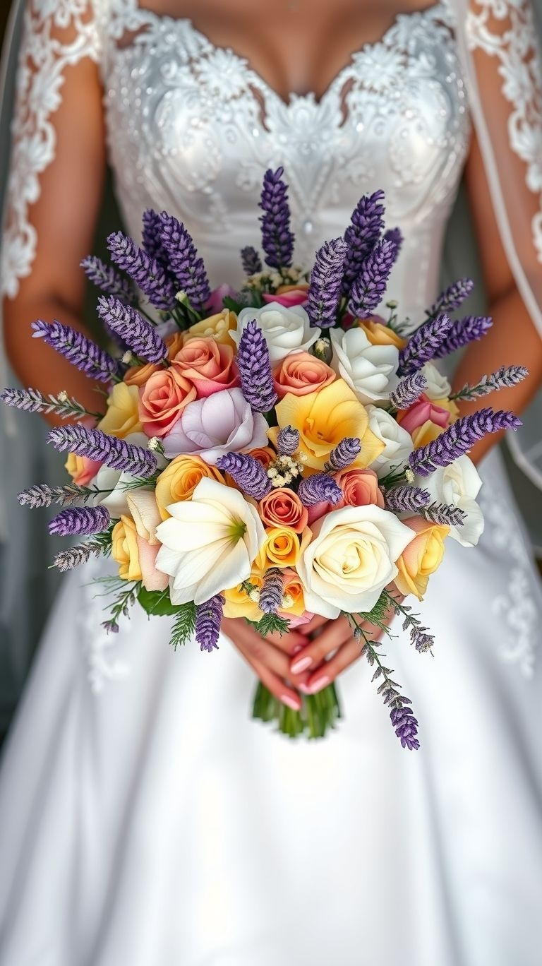 80+ Bouquet Ideas: Stunning Floral Wonders | Pocoko Soft lavender meets bold blooms and says, “Let’s slow dance down the aisle.” This bouquet’s got graceful flair and that gentle wild-at-heart energy.