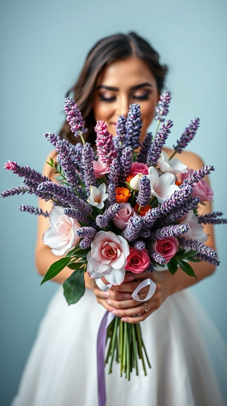 80+ Bouquet Ideas: Stunning Floral Wonders | Pocoko A bouquet that says “I’m soft, but I know my worth.” Lavender sprigs cozy up to garden florals like poetry waiting to be photographed.