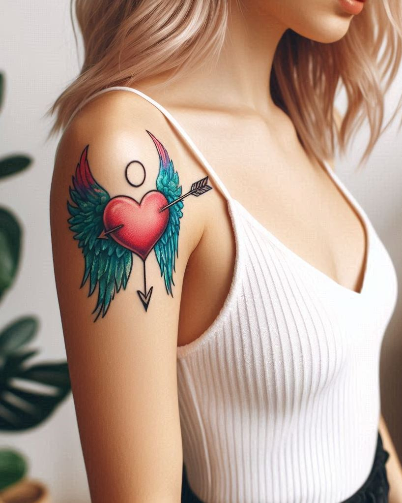 Who needs roses when your ink is already blushing? Love-struck wings bring together passion, purity, and a touch of divine drama.