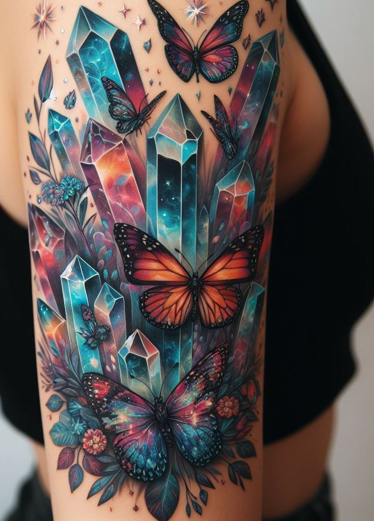 Tiny tattoos, big energy. These crystal designs bring healing vibes and cosmic cuteness to your skin’s canvas.