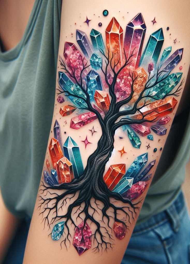 From quartz to amethyst, these magical crystal tattoos are the perfect blend of earthy wonder and celestial sparkle.