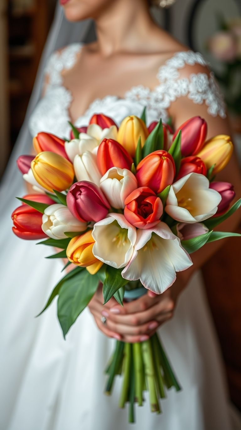 80+ Bouquet Ideas: Stunning Floral Wonders | Pocoko Why choose one tulip hue when you can play bouquet roulette? This mix adds charm, cheek, and way too much personality to be ignored.