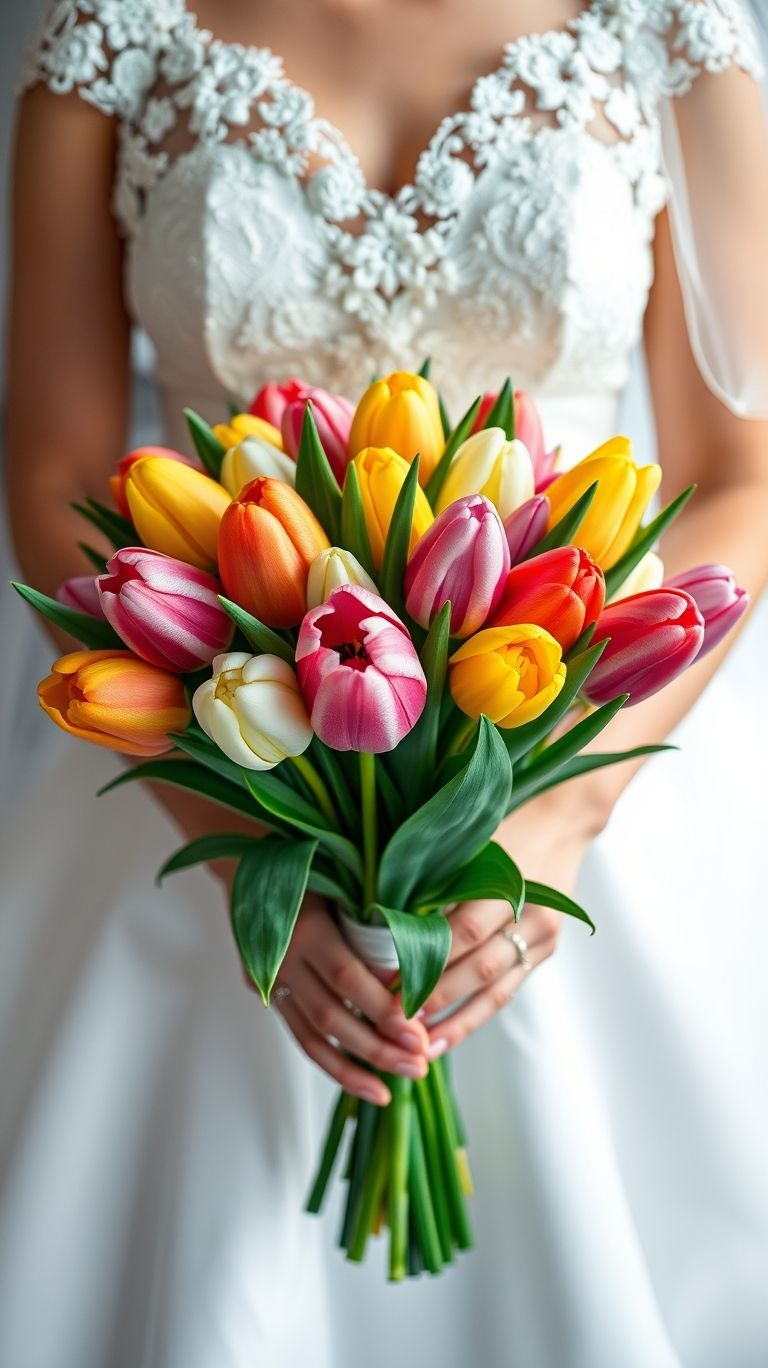 80+ Bouquet Ideas: Stunning Floral Wonders | Pocoko Multicolored tulips: because your love story doesn’t come in grayscale. This bouquet has more tones than your playlist’s heartbreak-to-happy arc.