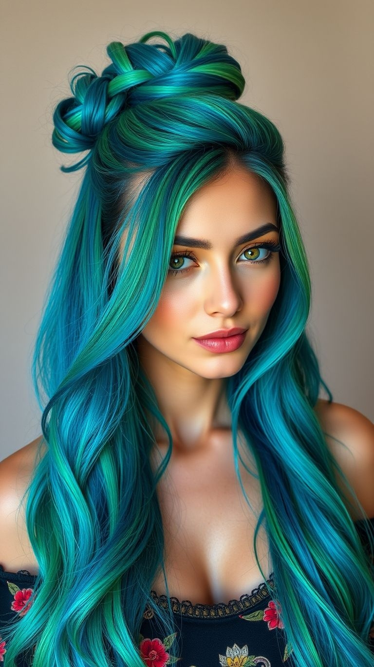 Neon high buns: for when your hairstyle needs to scream 'I’m fabulous and slightly radioactive.