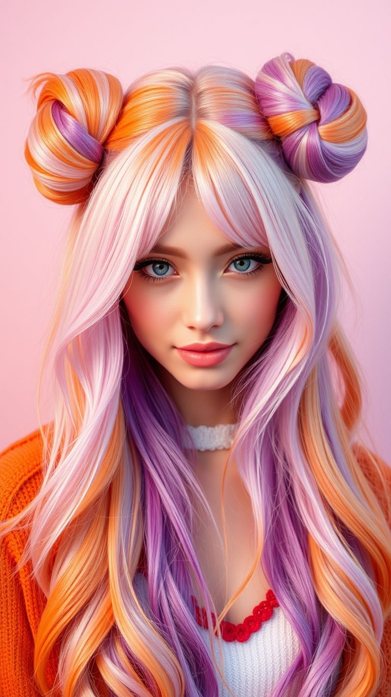 From blond sunbeams to purple twilight—these ombre buns are basically the entire day’s mood in one iconic hairstyle.