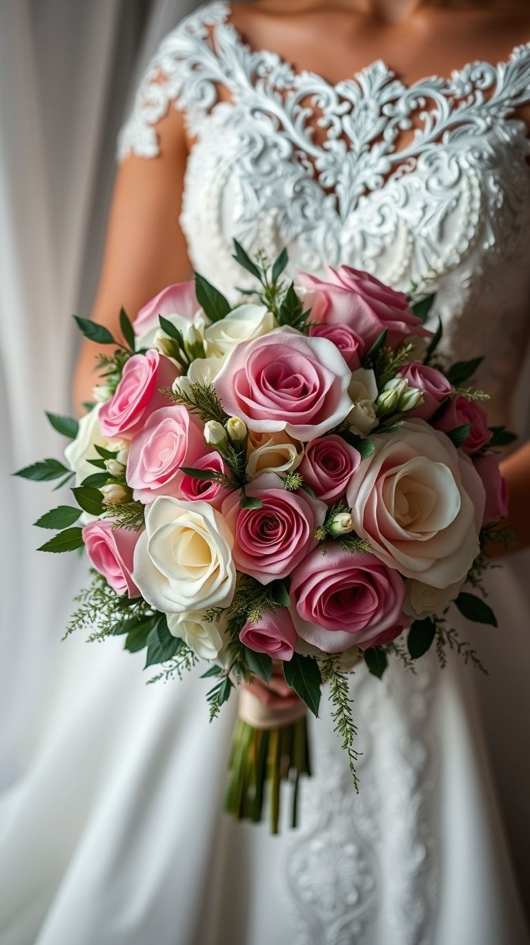 80+ Bouquet Ideas: Stunning Floral Wonders | Pocoko Petals like powdered sugar and grace in every bloom. This pastel rose bouquet looks like bridal frosting with a side of finesse.