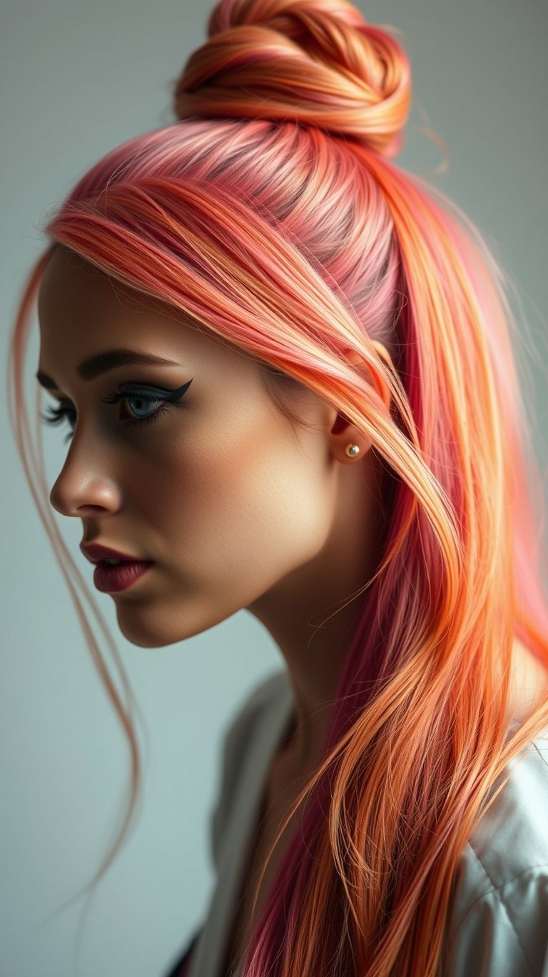 Pink Inferno Top Knot When your crown’s on fire, you flaunt it. This bun says “I came to slay, not simmer.”