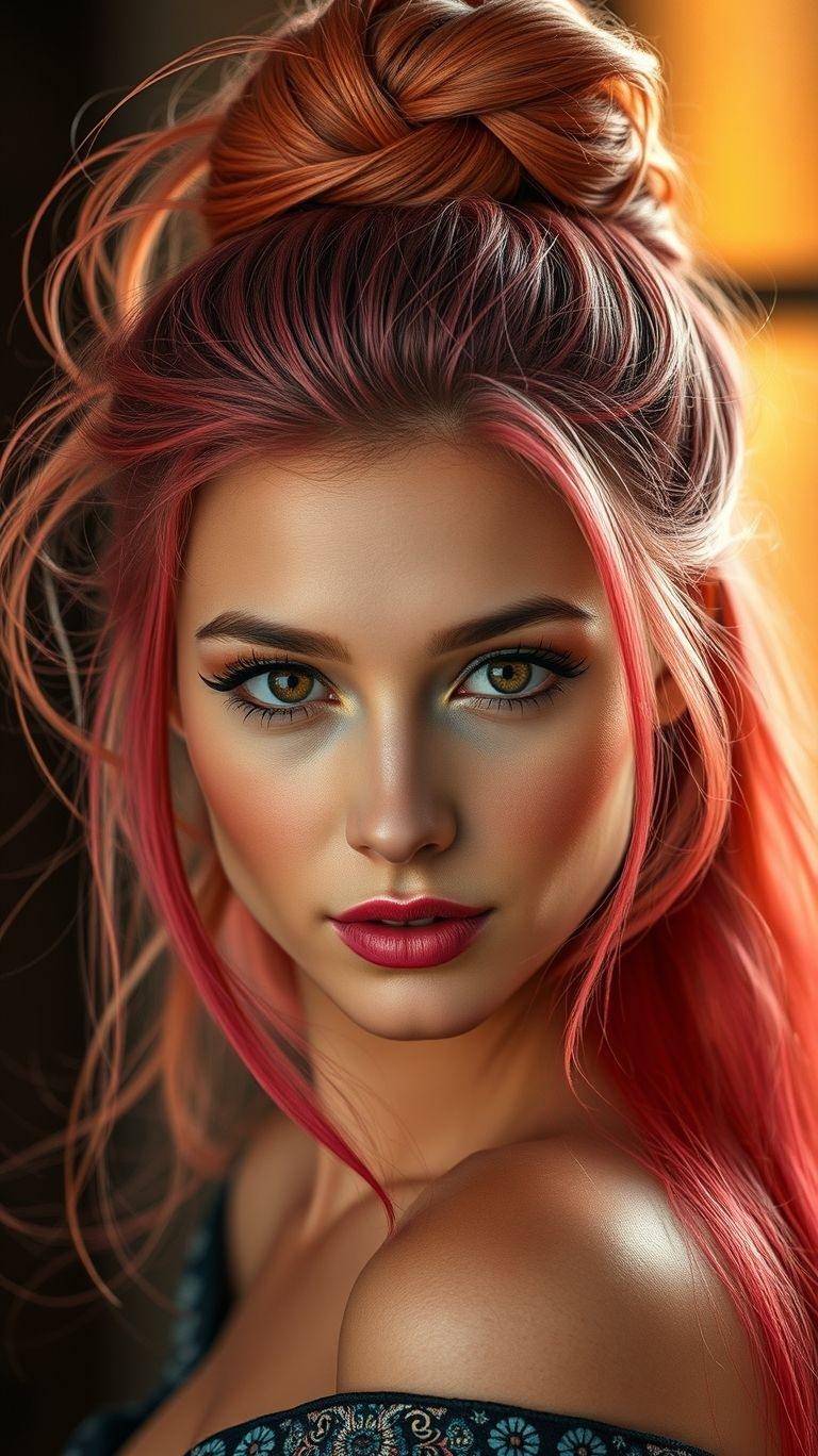 Cherry Bomb Crown Explosive red meets cotton candy vibes. This bun’s got more flair than your weekend mood board and it’s ready to make an entrance.