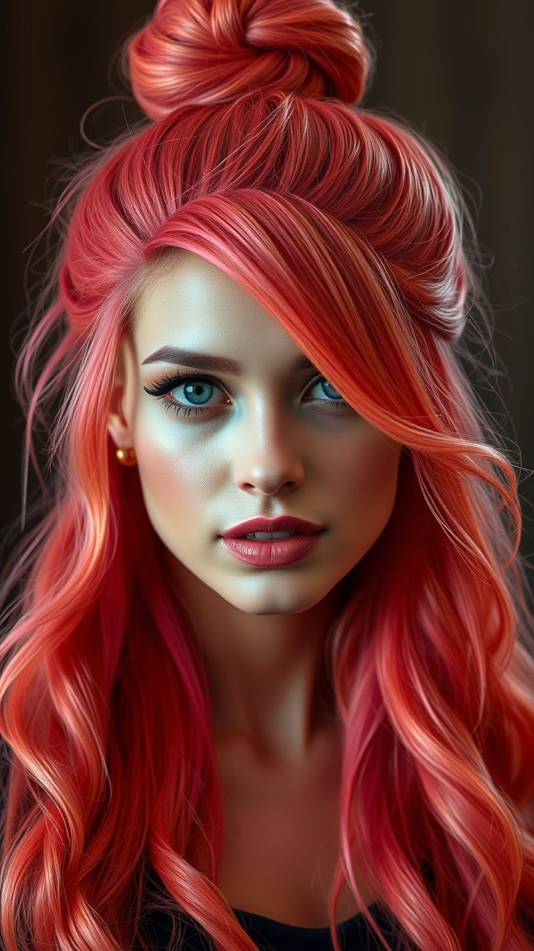 Red Velvet Swirl Soft, rich, and utterly decadent—this bun looks like it belongs on a dessert tray and a runway simultaneously.