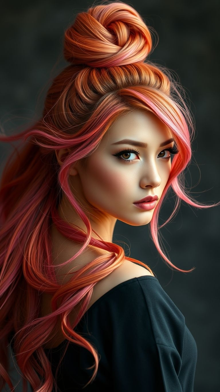 Flamingo Flex Why walk when you can strut? This bold red and pink bun brings full flamingo flair with zero subtlety.