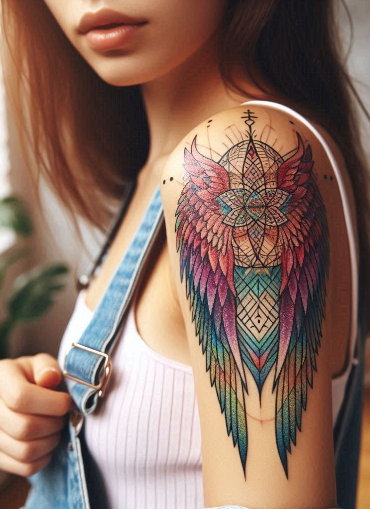 Spiritual chic? Yes, please. These tattoos pair ethereal wings with mind-bending geometry for the ultimate in ink enlightenment.