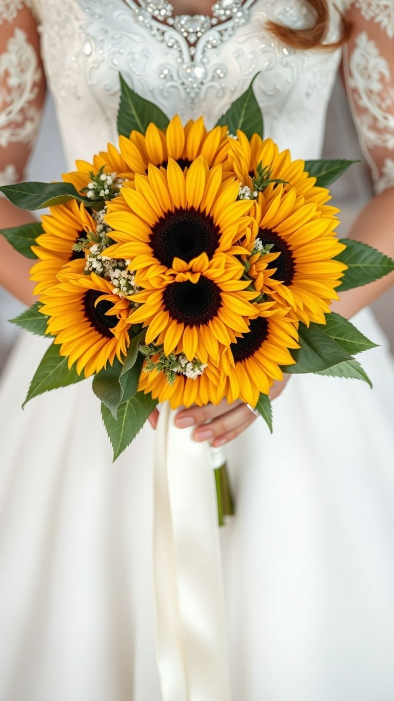 80+ Bouquet Ideas: Stunning Floral Wonders | Pocoko The kind of bouquet that turns rustic weddings into Pinterest legends—sunflowers don’t follow trends, they start them.
