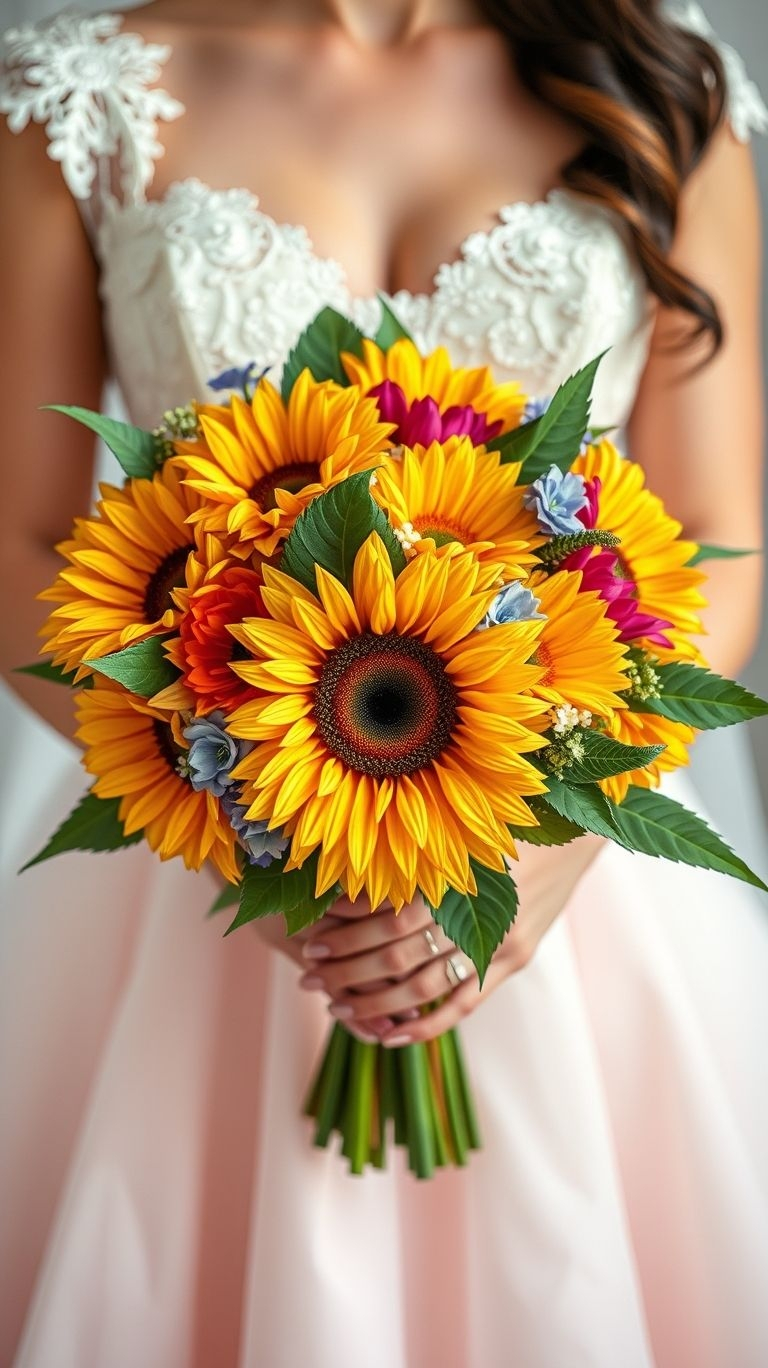 80+ Bouquet Ideas: Stunning Floral Wonders | Pocoko This sunflower bouquet doesn’t whisper “rustic charm,” it shouts it with twangy guitar riffs and hay-bale chic.