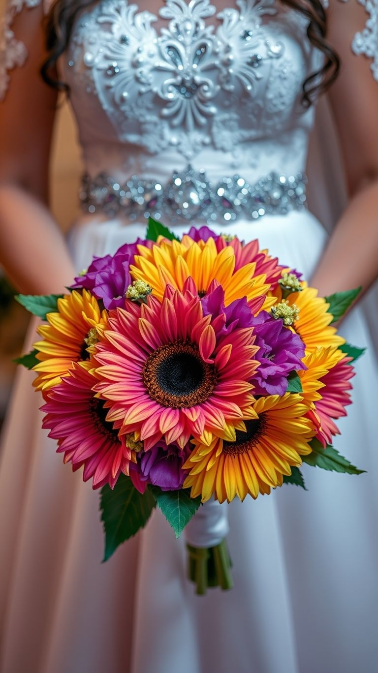 80+ Bouquet Ideas: Stunning Floral Wonders | Pocoko Who needs diamonds when your bouquet beams like the actual sun? Sunflowers don't dim—they dazzle.