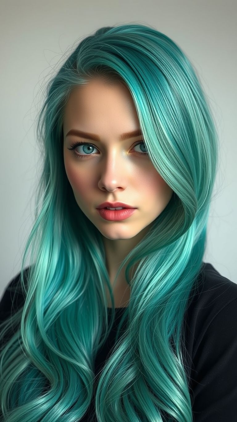 Capture the beauty of a tropical ocean and carry it with you everywhere you go. This stunning aquamarine shade is one of those dreamy Hair Color Ideas that feels both calming and incredibly powerful, just like the sea itself.