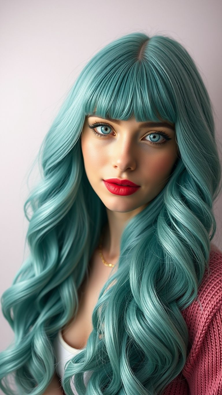 Feeling the heat? We've found the perfect way to stay cool, calm, and collected. This refreshingly icy aquamarine hue is one of the coolest Hair Color Ideas of the season, and we are absolutely obsessed with its vibrant energy.