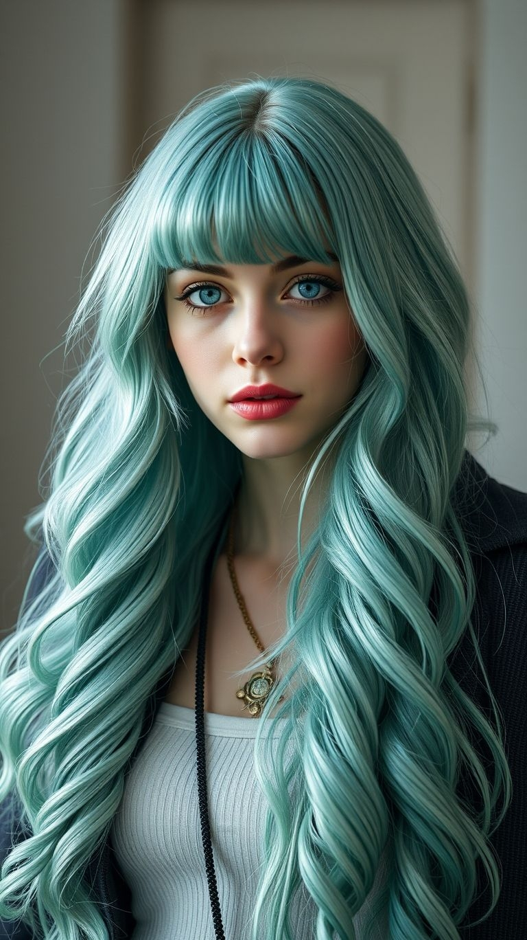 If you're tired of blending in with the crowd, this is your official permission to stand out. Aquamarine is one of those rare and beautiful Hair Color Ideas that is guaranteed to turn heads in the most elegant and mesmerizing way possible.