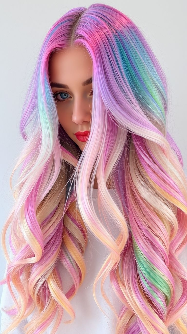 This is the official hair color of friendly fairies and whimsical princesses everywhere. Channel your inner storybook character with these enchanting cotton candy Hair Color Ideas for a happily ever after for your hair.