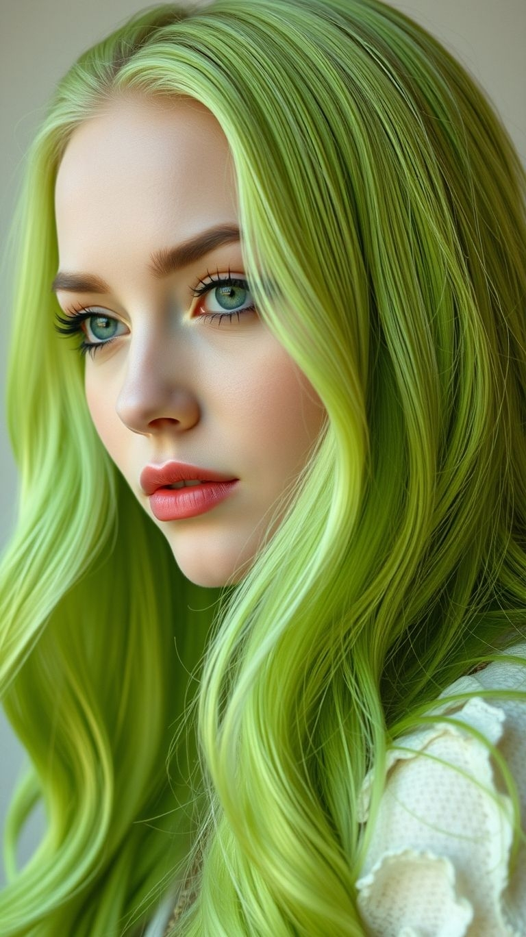 This hair colour doesn't just look confident—it makes you feel confident. Rocking a shade this bold is a total power move, and these electric lime Hair Color Ideas are your ultimate inspiration to go for it.