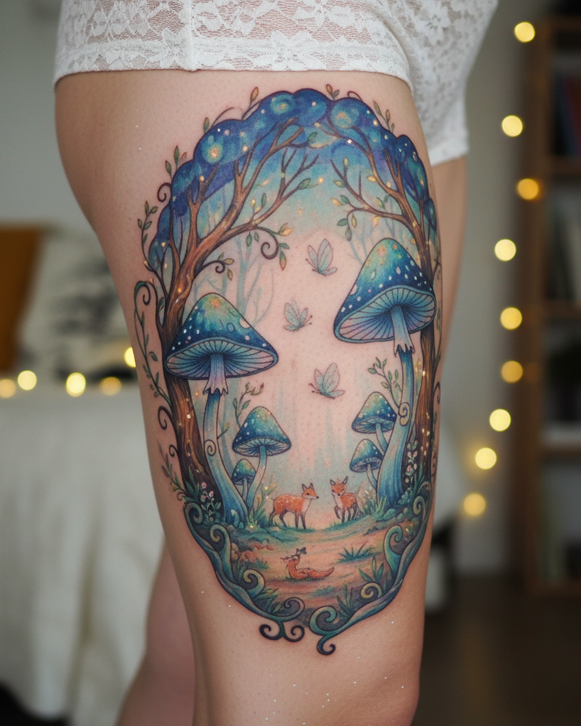 Moss, mist, and mystery—Enchanted Forest tattoos are the ultimate escape. These Tattoo designs are perfect for anyone who feels most alive under a canopy of stars and leaves.