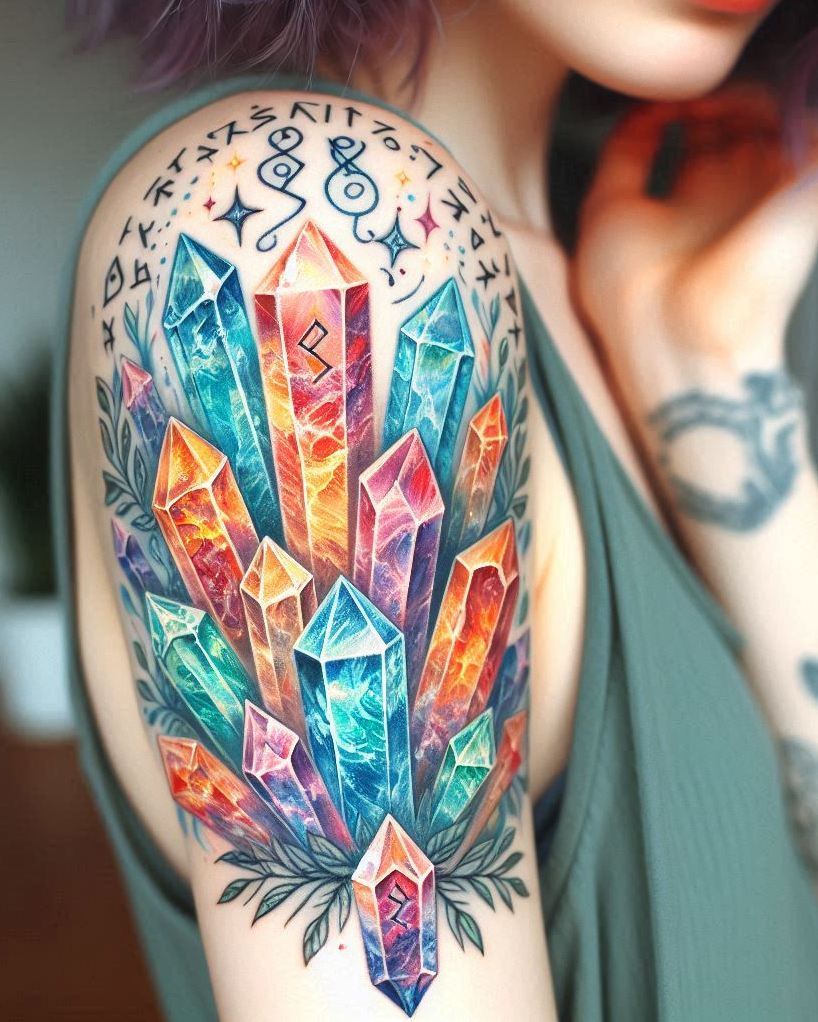 These Tattoo designs aren’t just pretty—they’re powerful. Magic Crystals tattoos channel your inner glow and turn it into wearable magic.