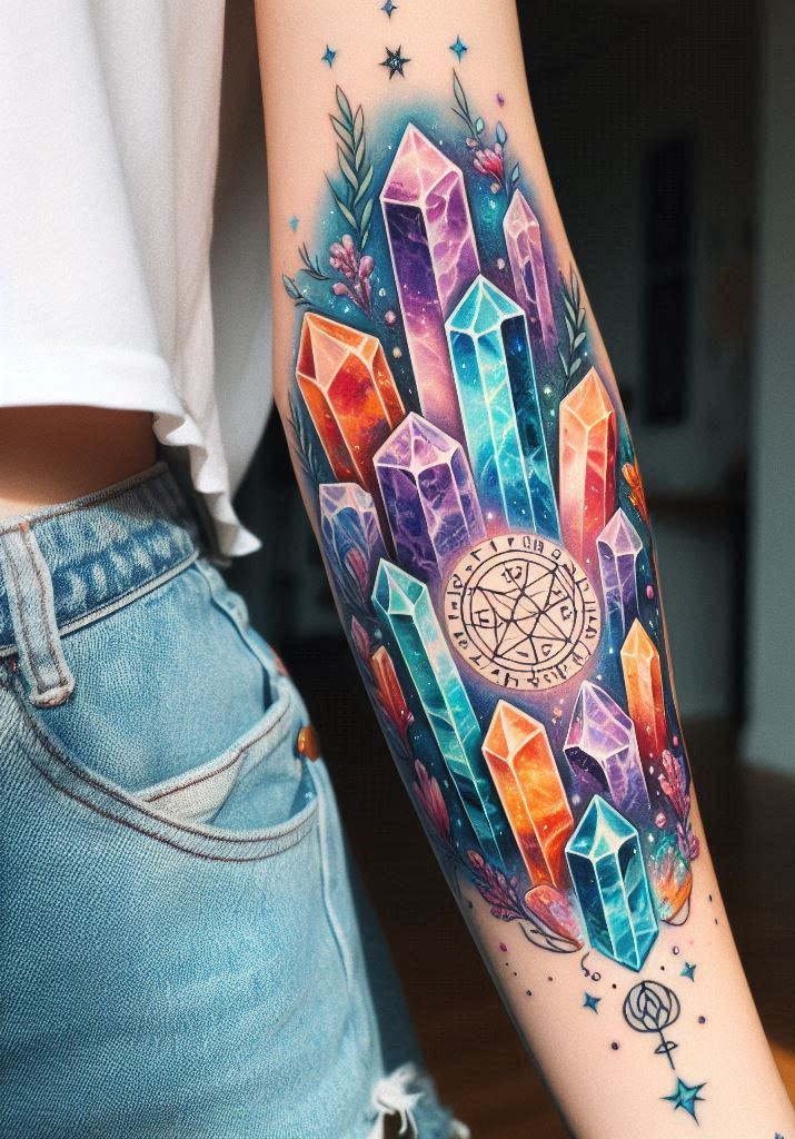 Magic Crystals tattoos are for the ones who believe in good vibes and great style. These Tattoo designs shimmer with personality and spiritual edge.