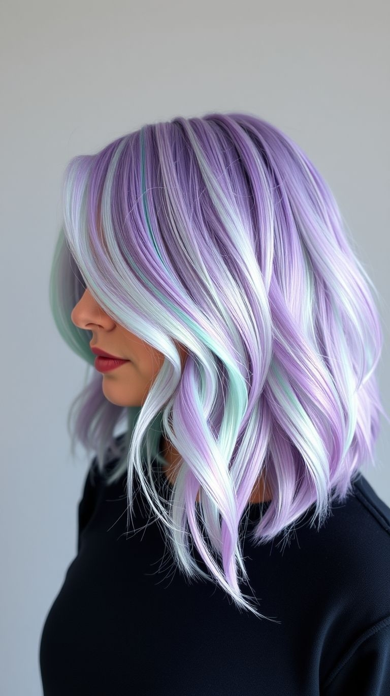 Why just visit the ocean when you can literally wear it in your hair? The beautiful blend of blues, greens, and purples in these looks are stunning Hair Color Ideas that perfectly capture the enchanting magic of the deep sea.
