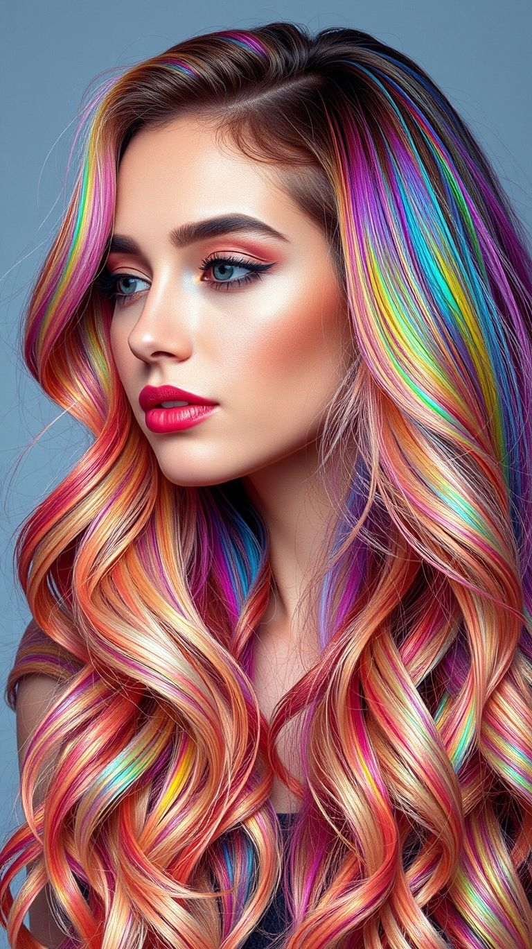 Why just look for a rainbow when you can literally be one? These vibrant, fluid designs are stunning Hair Color Ideas for anyone who wants to wear their joy and personality for the world to see.