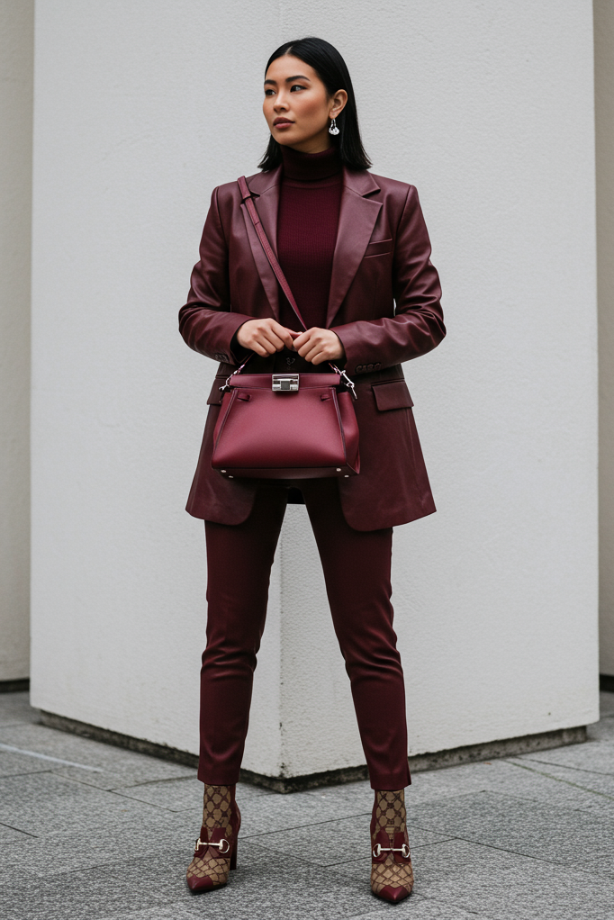 Who says Fall Outfits have to be cozy and quiet? This monochrome suit is loud in all the right ways—think boss energy with a side of edge.