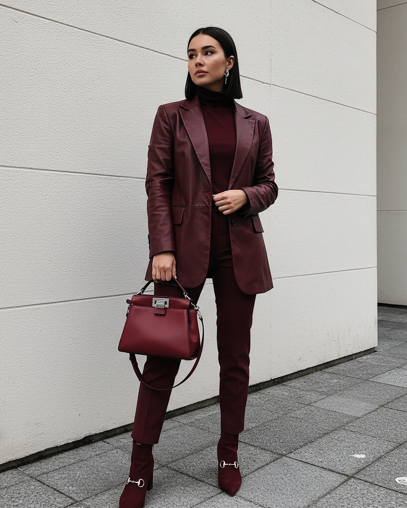Fall Outfits that mean business? This leather-look set is your ticket to looking fierce, polished, and unapologetically in charge.