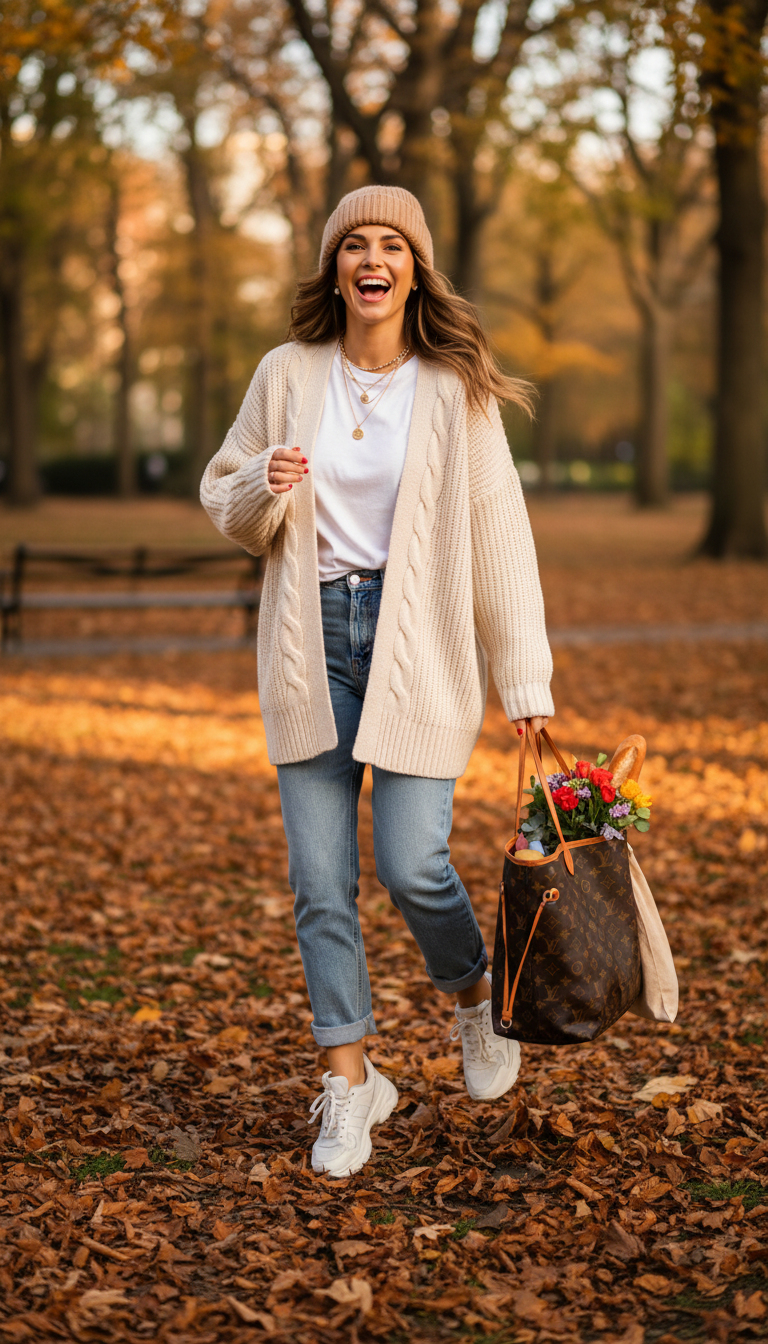 Winter Outfits should never be boring—and this one proves it. Creamy textures, edgy denim, and glam touches make it a seasonal standout.