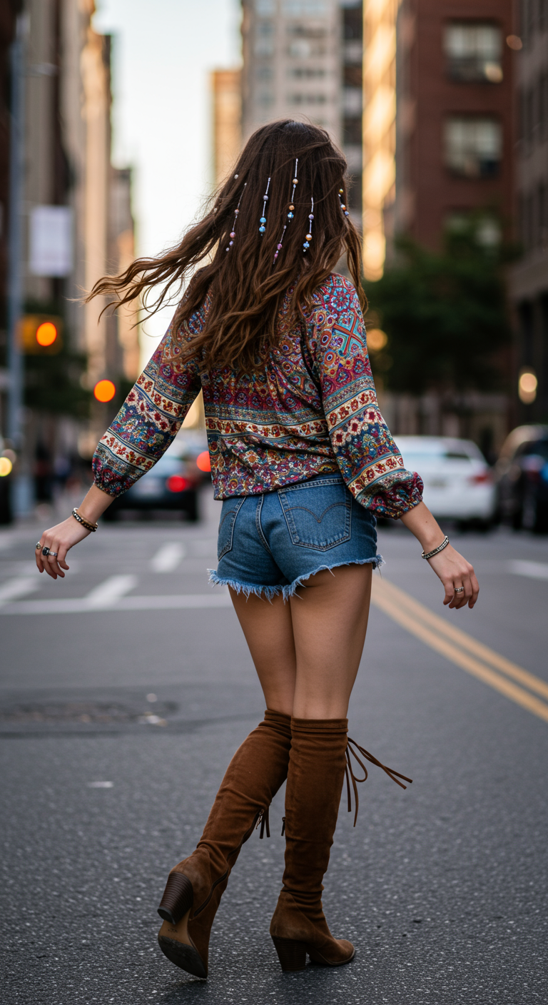 Outfit ideas that flirt with drama and play with texture? This combo is all fringe, sass, and legs for days.