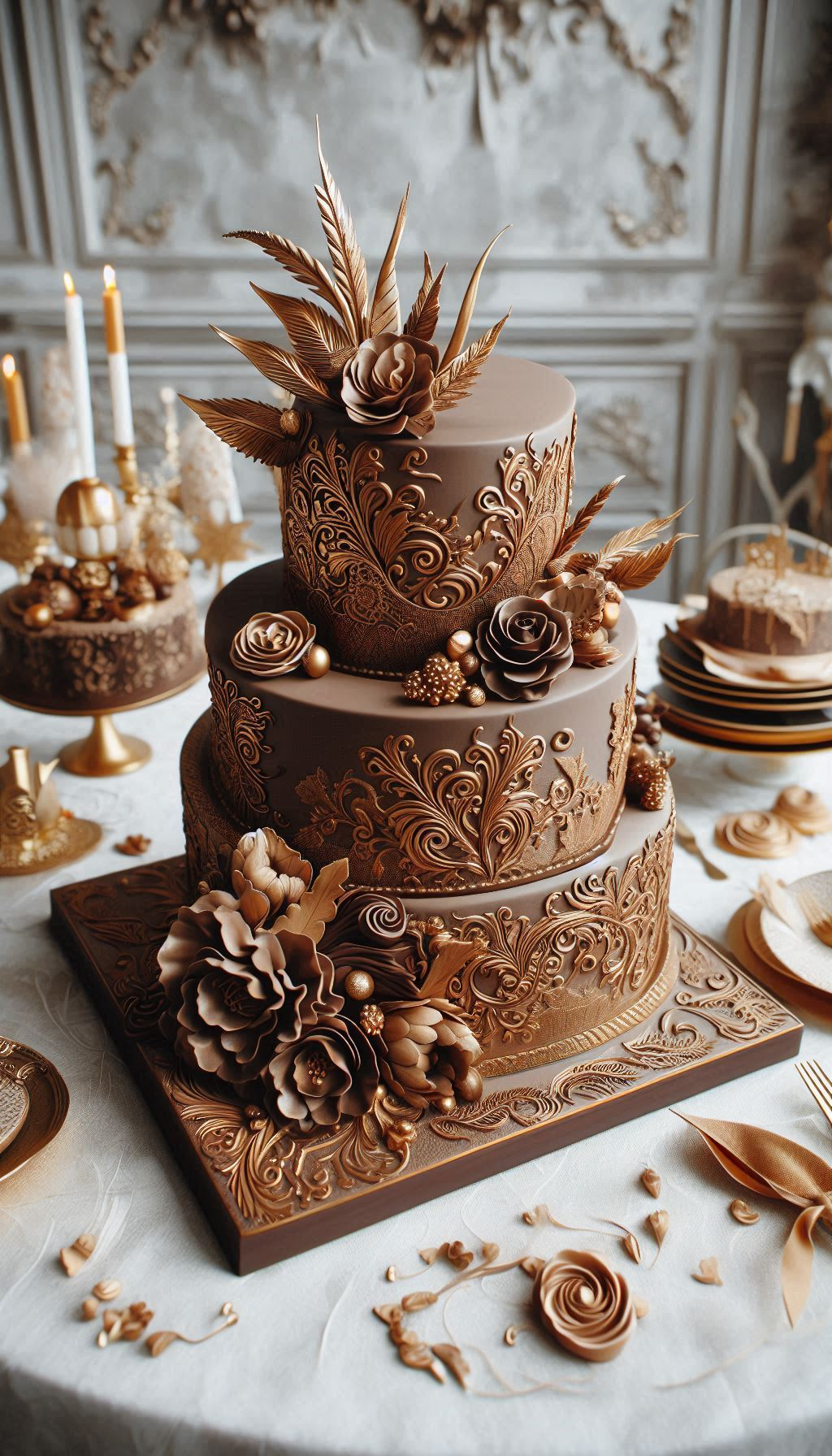 Why choose between a wedding cake that tastes incredible and one that looks like a work of art? With a Royale Chocolate design, you get the absolute best of both worlds. This is the wedding cake that satisfies the foodie and the fashionista in everyone.