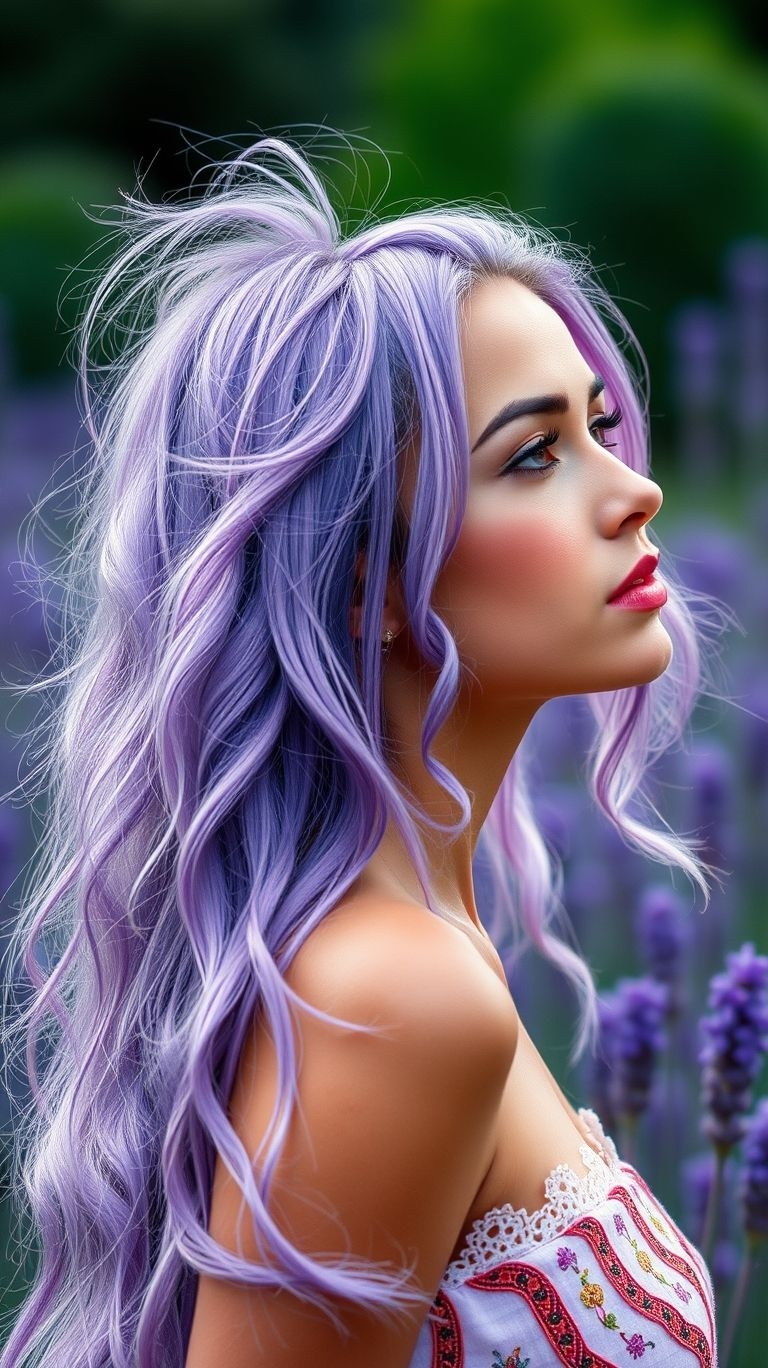 For when you're feeling like a mystical fairy, but also a little bit rock and roll. Smoky lavender is one of the coolest Hair Color Ideas for perfectly blending dreamy pastels with a chic and edgy dark root.