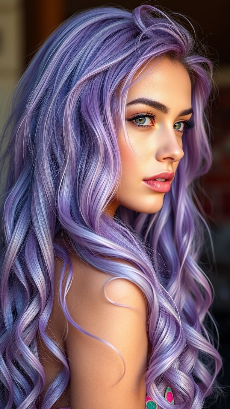 Thought pastel hair wasn't for you? Think again. The seamless blend from a dark root makes smoky lavender one of the best Hair Color Ideas for brunettes who want to try a magical new hue without the constant upkeep.
