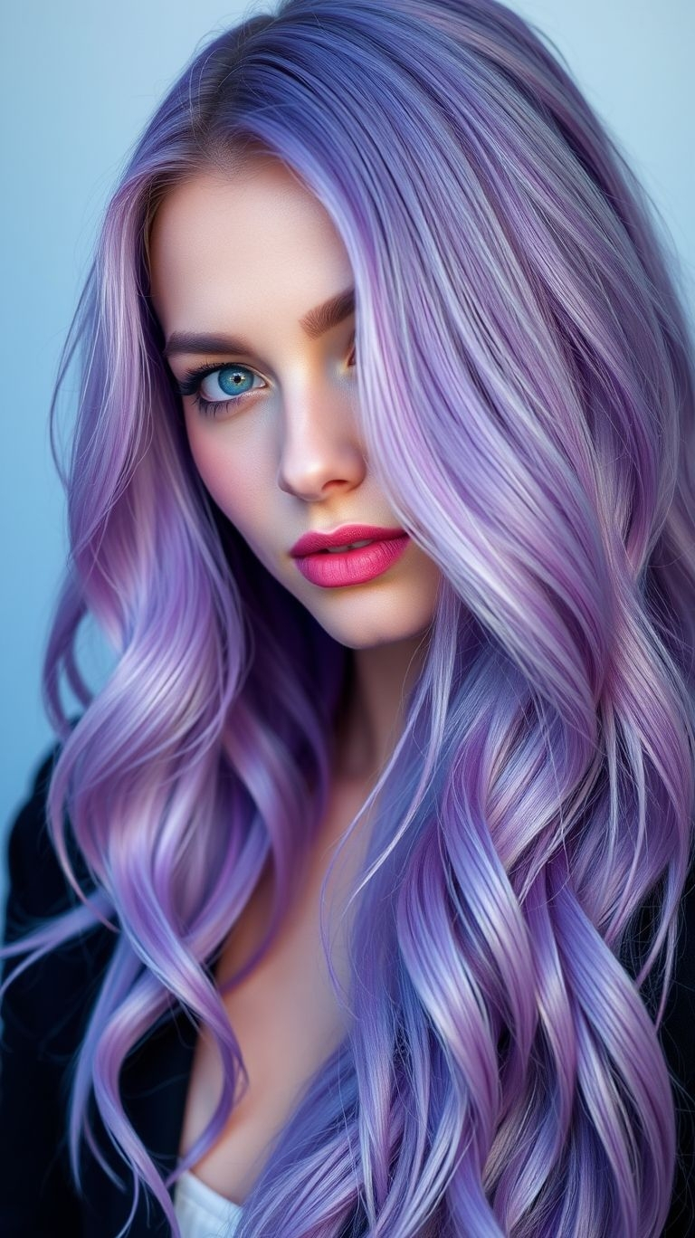 Why choose between your natural dark hair and a fun, whimsical fantasy color? A smoky melt gives you the absolute best of both worlds, making these lavender looks some of the most genius Hair Color Ideas ever.