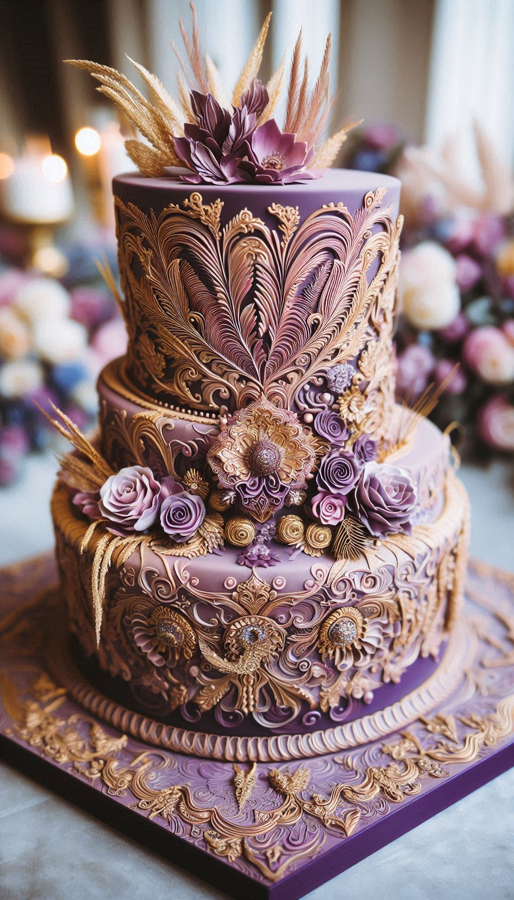 There's something truly magical about the colour amethyst, and this design captures it perfectly. An Empress in Amethyst wedding cake feels like it was plucked from a sophisticated fairytale. It's an enchanting and unforgettable choice.