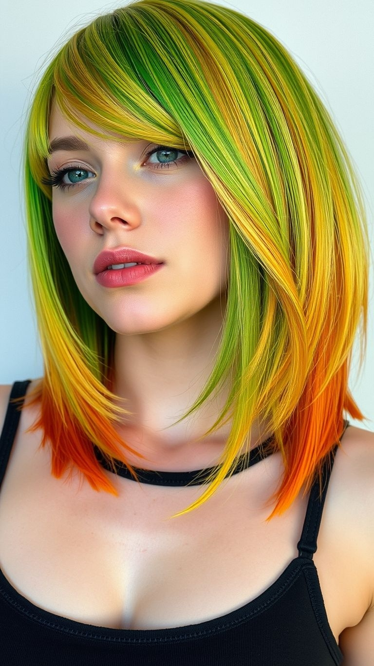Can't quite afford a tropical vacation right now? Don't worry, your hair can go for you. A tropical sunset melt is one of the most vibrant Hair Color Ideas for capturing that permanent-holiday feeling, no passport required.