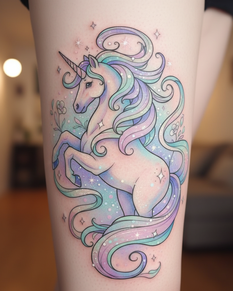 Unicorn tattoos are the ultimate ink for dreamers. They’re Magical Tattoos for women who believe in beauty, bravery, and a little bit of glitter.