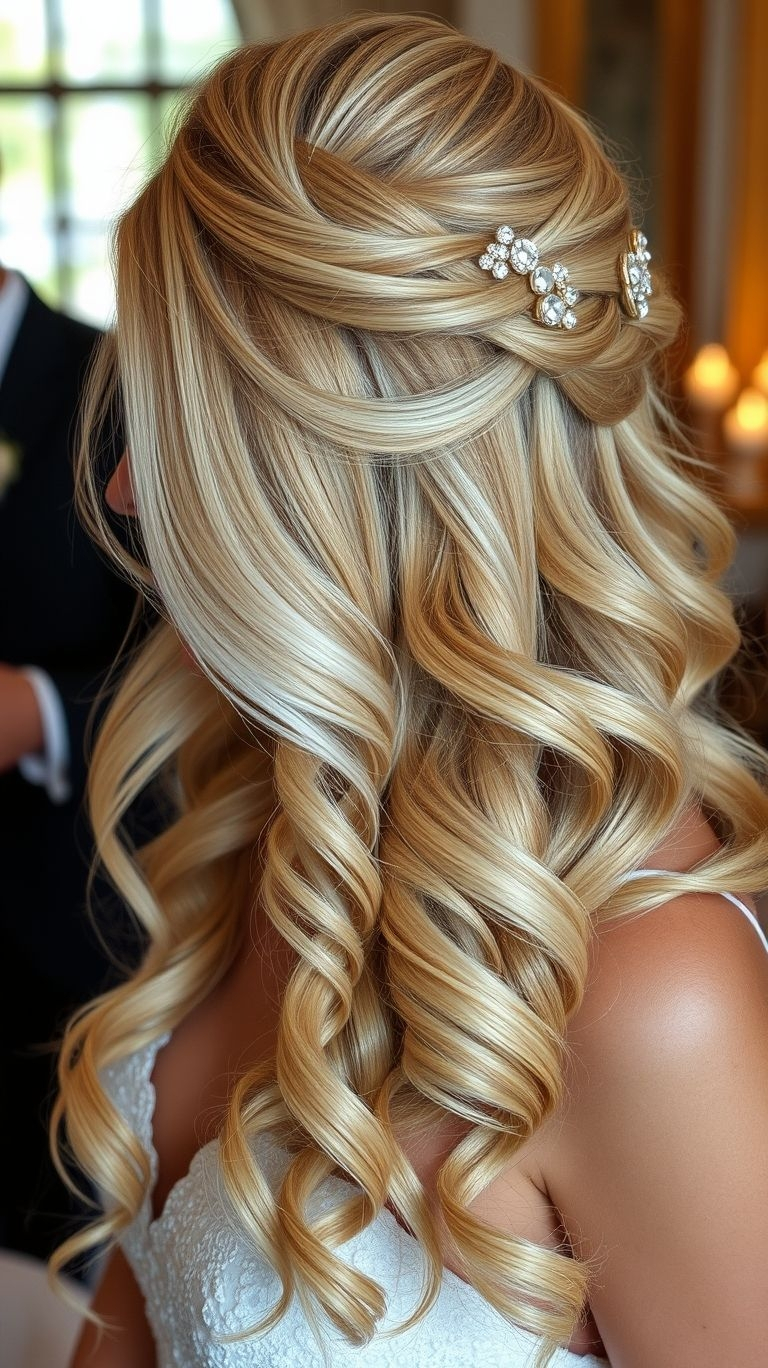 Wedding hairstyles that say “I woke up like this”—but with a glam team and a tiara.